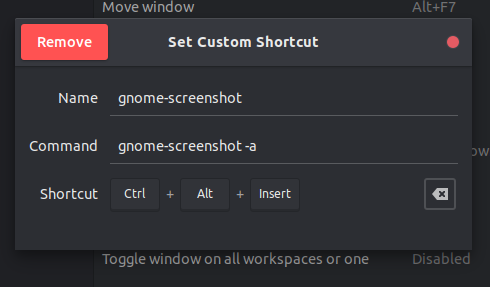 shortcut screenshot